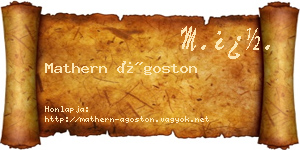 Mathern Ágoston névjegykártya